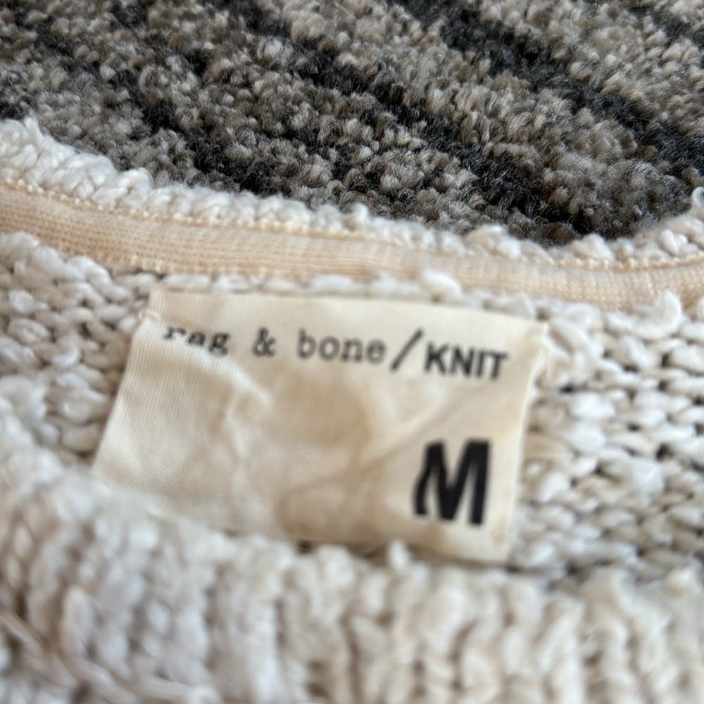Rag & Bone knit cream 100% Cotton Sweater SZ M 🌸🌸🌸